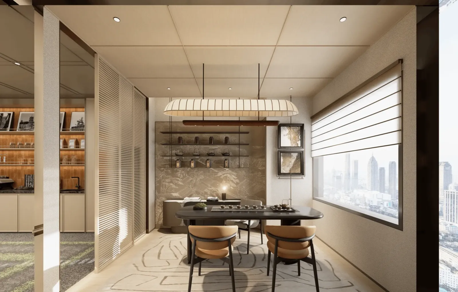 Modern Oriental Shared Workspace